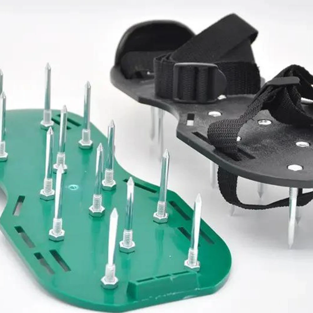 Lawn Aerator Shoe Garden Lawn Nail Shoes Loose Soil Grass Cultivator Scarification Nail Tool Self-Leveling Epoxy For Yard Garden