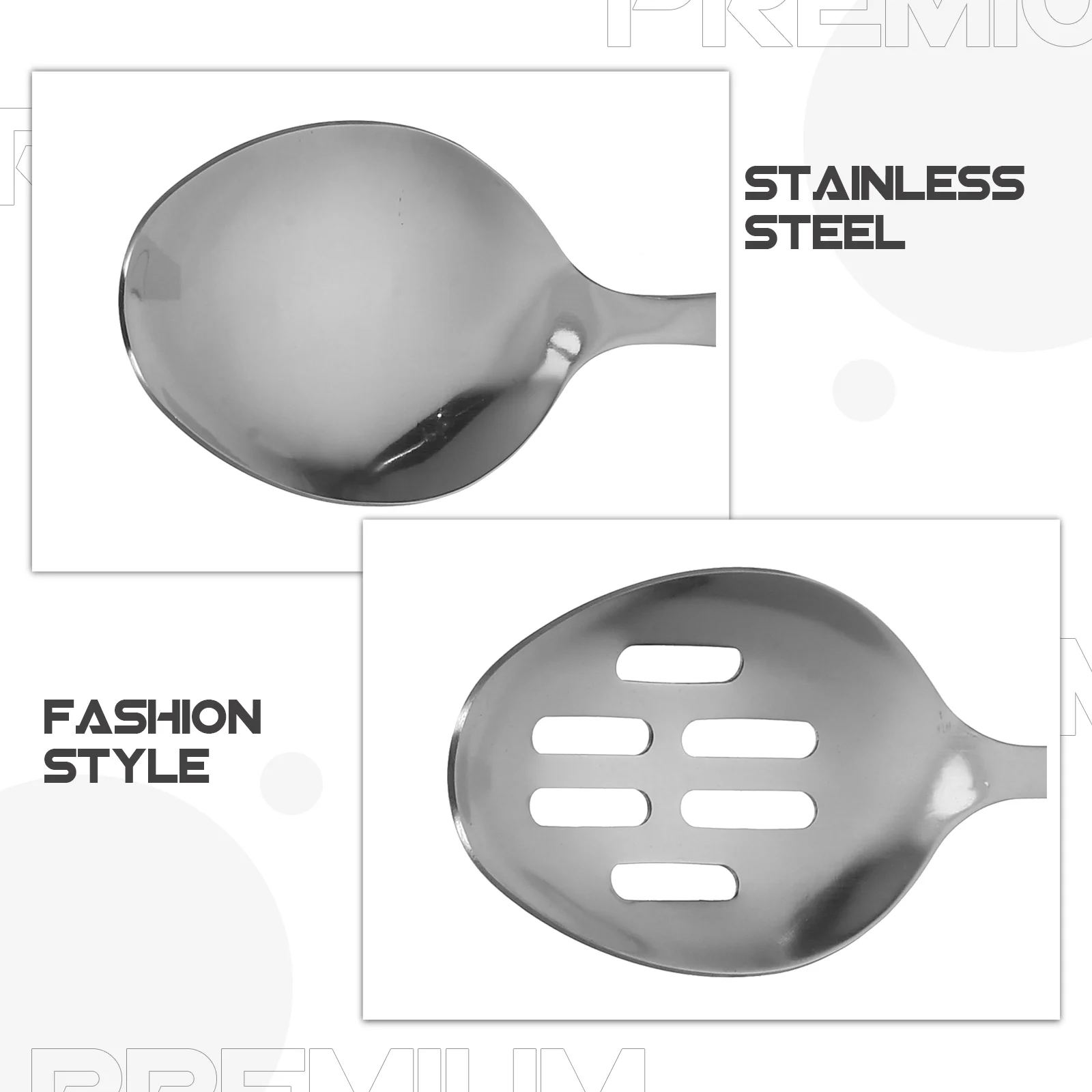 Plate Stainless Steel Spoon Serving Utensils Portable Slotted Spoons Plain Cutlery