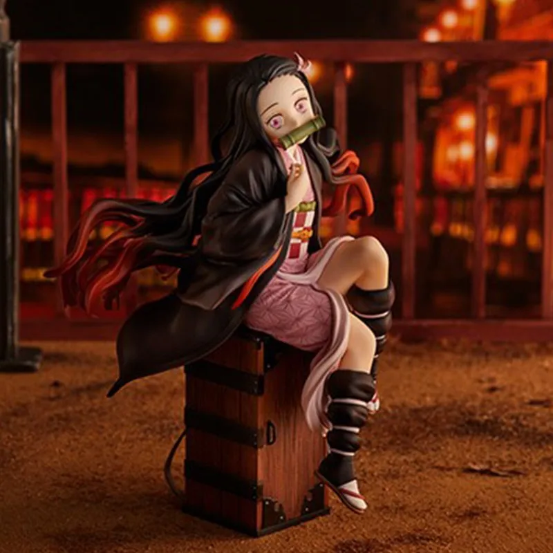 15CM Demon Slayer Kamado Nezuko assis modèle jouet PVC Figure jouet cadeau Collection boîte décoration bureau Collection décoration 2