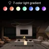 Modern Coffee Table with Lights & Glass Tabletop, Living Room Coffee Tables with 2 Drawers, Central Table with Storage 5
