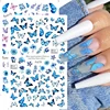 Luxury Nail Design Colorful Butterfly Nail Sticker 3D Fruit Floral Nail Art Slider Geometric Nail Art Accessories Sticker 1