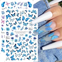 Luxury Nail Design Colorful Butterfly Nail Sticker 3D Fruit Floral Nail Art Slider Geometric Nail Art Accessories Sticker 1