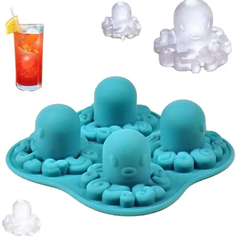 

Adorable Octopus Ice Cube Molds Silicone Ice Cream Ice Molds Cake Mould Saloon Kitchen Cooking Tools