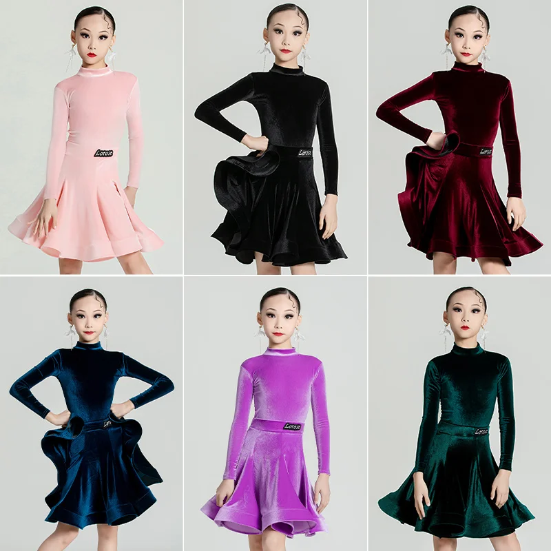 Dance Skirt Autumn and Winter Art Examination Grade Examination Big Swing Skirt Professional Competition Ice Velvet Required Costume Perform