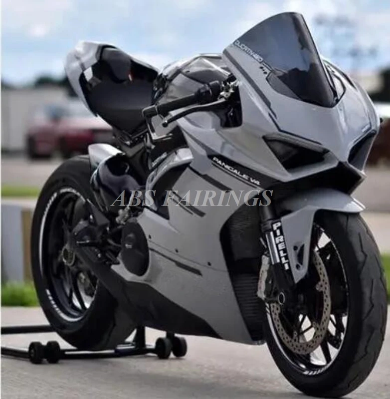 

New ABS Motorcycle Fairings Kit Fit For Ducati V4 V4s Panigale s 2017 2018 2019 2020 2021 2022 17 18 19 20 21 Bodywork Set Gray