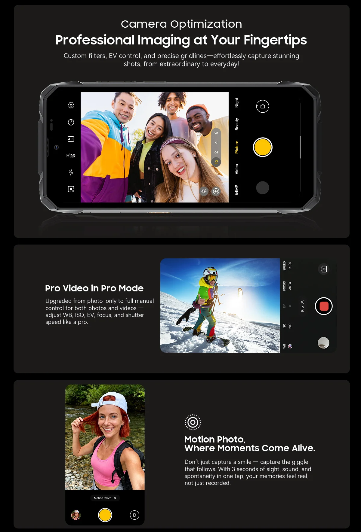 Blackview ROCK 1 AI Rugged Phone 2.01-inch Rear Screen 8GB+256GB 15000mAh Battery 33W Charging Helio G81 4G Android 16