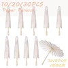 10-50PCS White Umbrella Paper Parasol 60/80cm Chinese Paper Umbrellas Photography Props Summer Whites Party Wedding Baby Shower 1