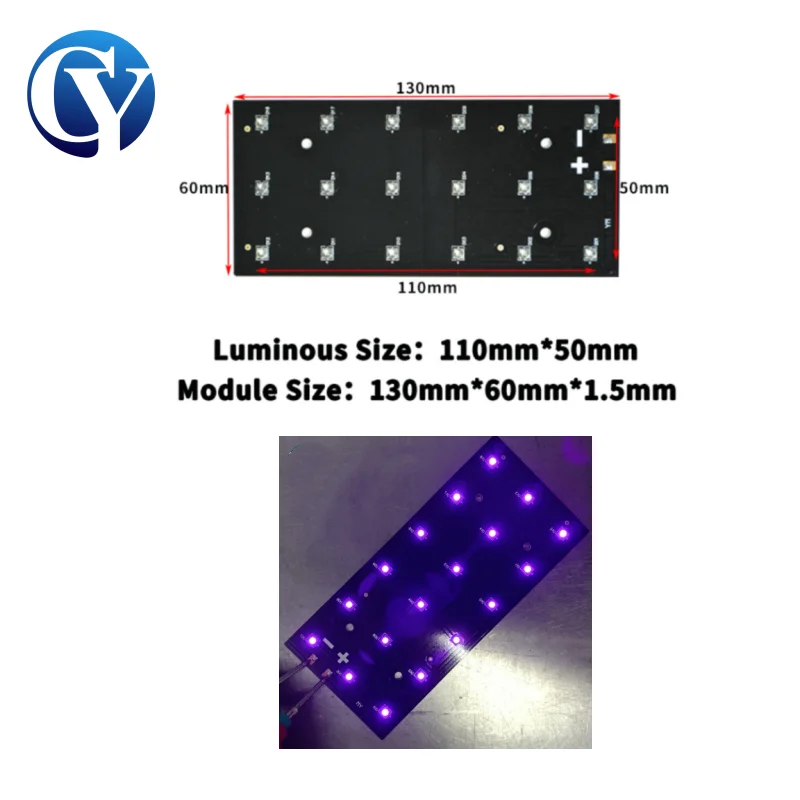 50W 3535 SMD 405nm UV LED 석영 LED 모듈 UV LED 조명 U..