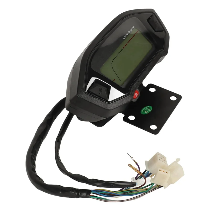 12V 오토바이 속도계 타코미터 주행 거리계 블랙 ABS 110Cc 125Cc 150Cc 200Cc 250Cc 먼지 자전거 ATV 고카트 4륜용 1개