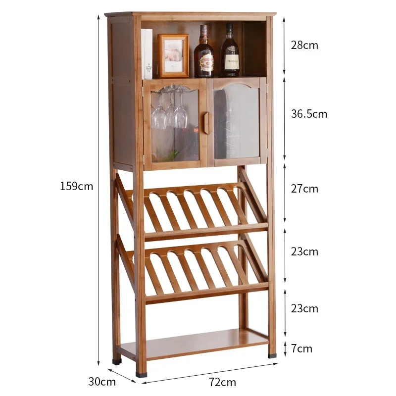 Vintage Bar Cabinet Vertical Miniature Art Shelving Small Alcohol Wooden Storage Wine Rack Decor Kabinet Modern Home Furniture