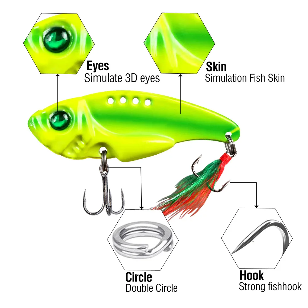 Metal Spoon Fishing Lures 3g-20g Pike Treble Hook Wobbler Hard Bait AU