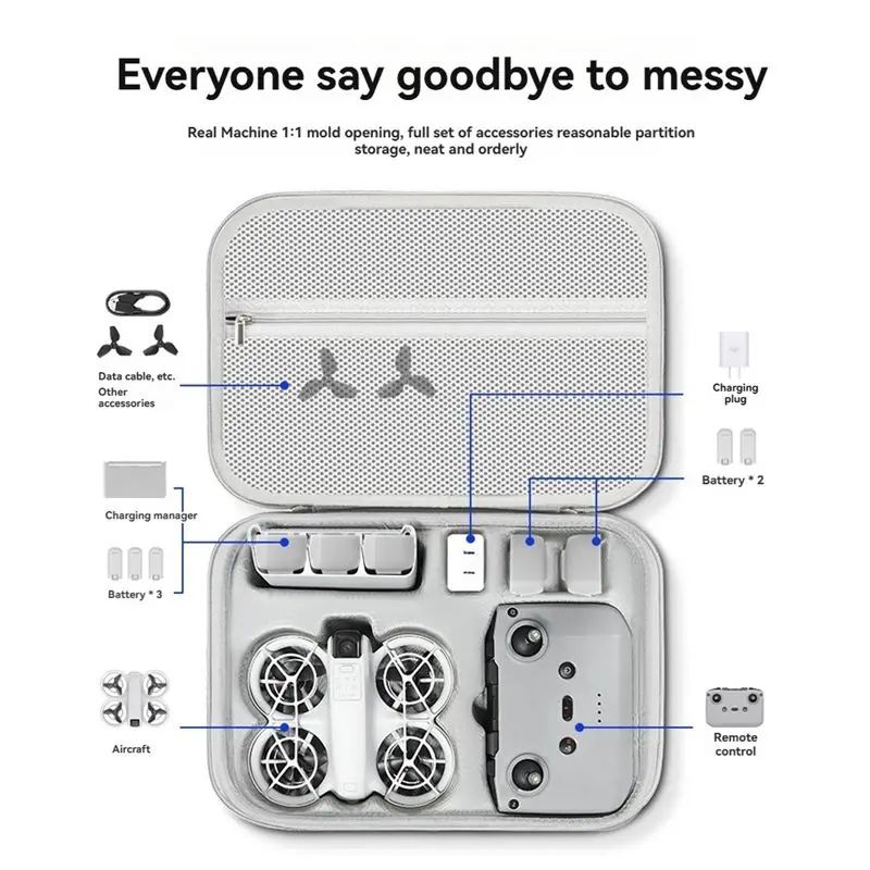 A46M-For DJI Neo 숄더백 PU 컨트롤러 보관 케이스 드론 및 액세서리용 하드쉘 핸드백