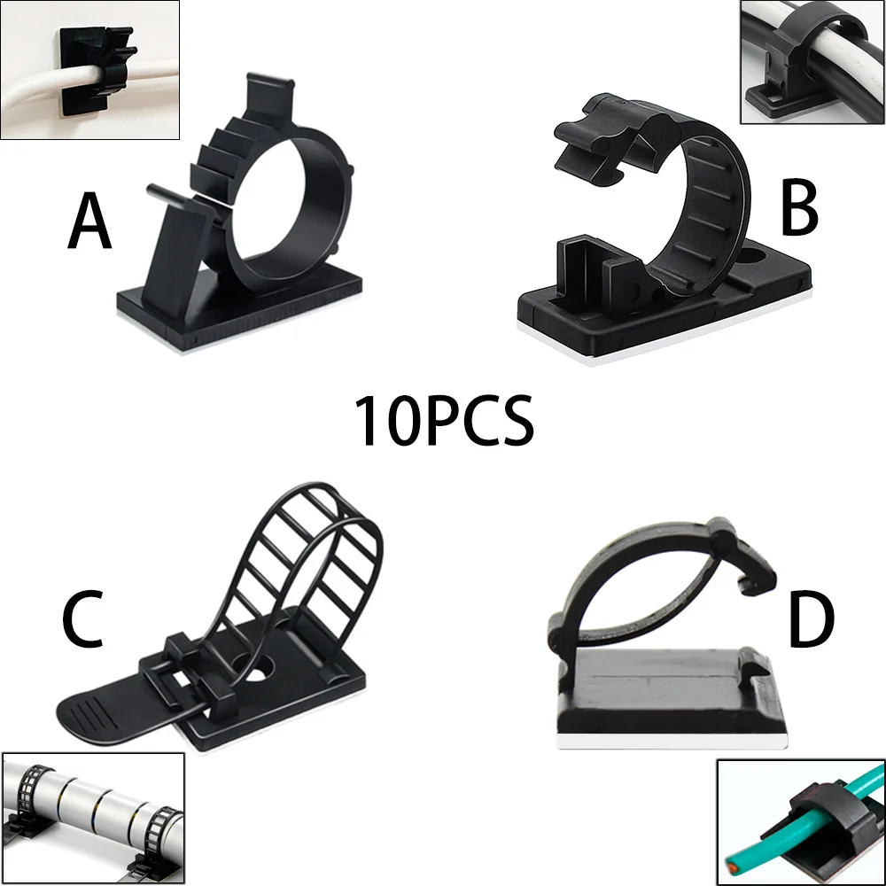 Cable Organizer Cable Tie Cable Clip Cable Clamp 10Pcs Cable Organizer Clip Winder Desk Tidy Clips Management Wire Holder for Mouse Headphone TV Cord Accessories Clamp Ajustable