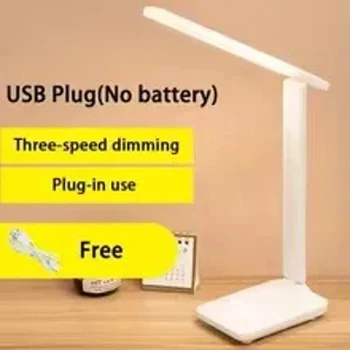 Folding LED Desk Lamp USB Touch Control Dimmable Rechargeable Eye-Caring Light Adjustable Brightness Portable Lamp for Reading H 5