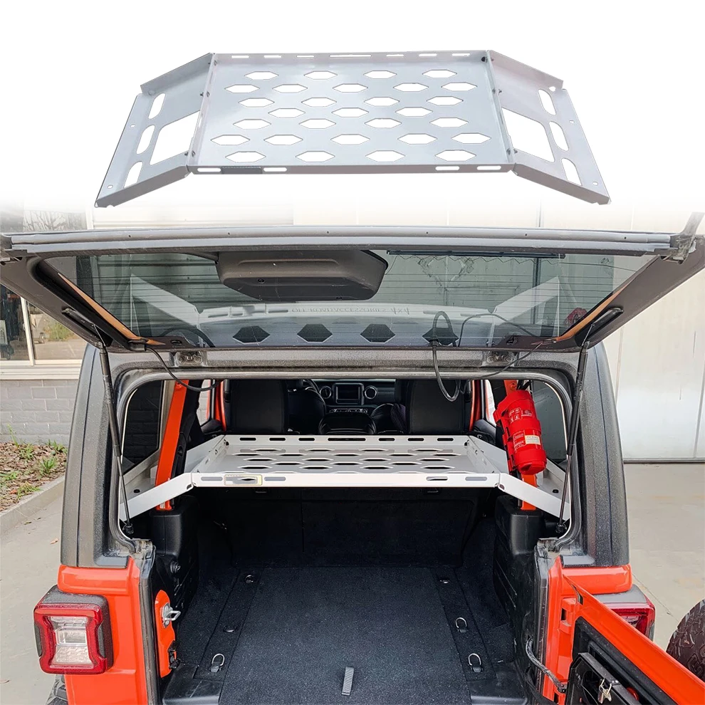 

Tailgate Table Trunk luggage frame Rear Door Table Storage Cargo Shelf Rack For Jeep Wrangler JL 2018+ JL1070 LantSun