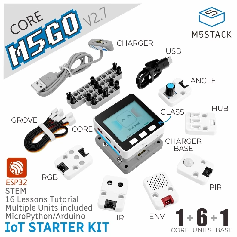 

Стартовый набор для начинающих M5Stack M5GO IoT V2.7 IoT, набор для начинающих