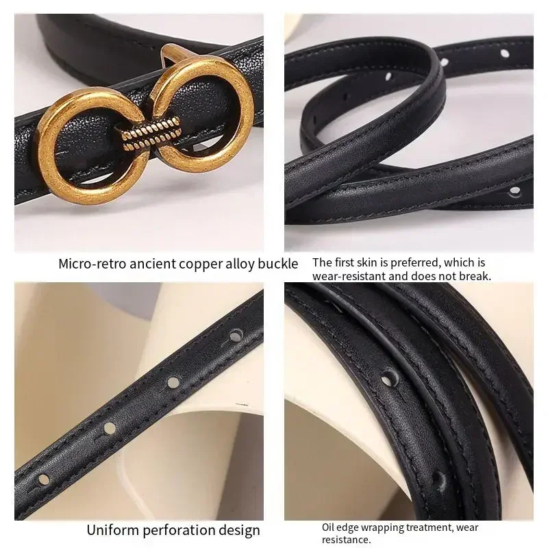 Cinturon 2024 De Lujo Para Mujer, Hebilla De Metal Cobre Antiguo, Moda Retro, Sensacion De Alta Gama, Novedad