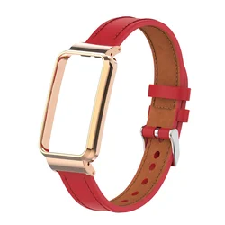 Premium Metal & Genuine Leather Strap for Smart Watch - Elegant Bracelet Case Protector with Band Cover (7)