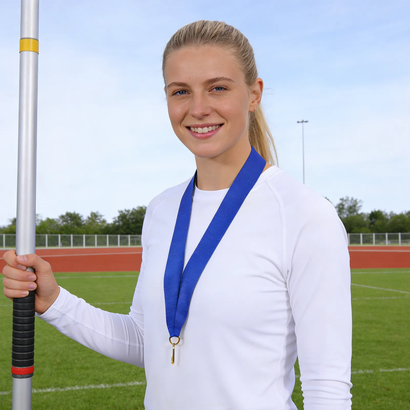 30개 상패 리본 - 스포츠 대회, 파티, 학생 대회, 졸업식, 축구용 파란색 명예 리본 플랫 메달 끈