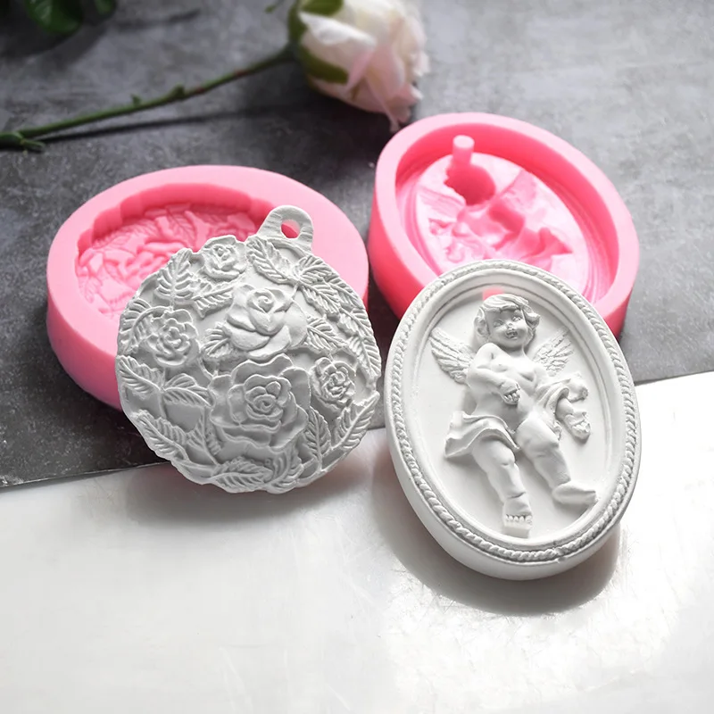 DIY Angel Shape Aromatherapy Plaster Mold Fondant Cake Chocolate Molds Soap Decorating Silicone Mould Handmade Clay Crafts