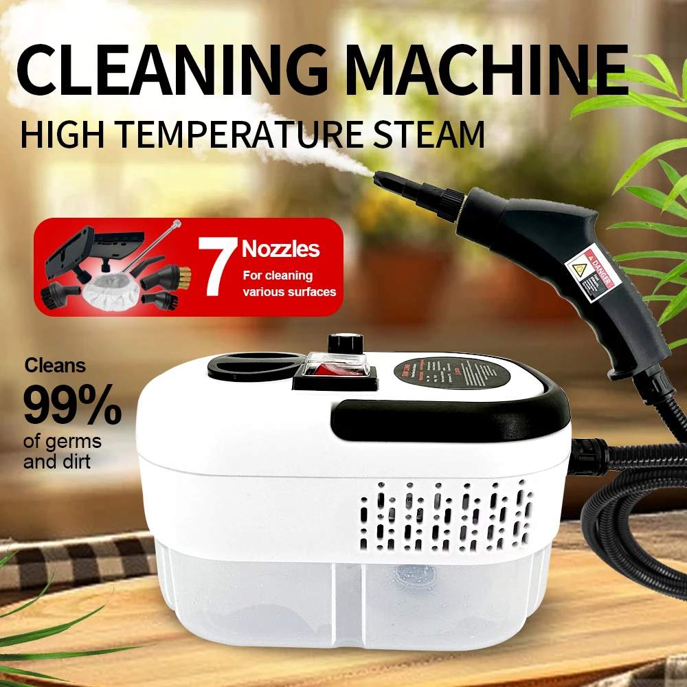 Steam Cleaning Machine Steam Cleaner High Temperature Disinfection Air Conditioning Kitchen Range Hood Machines with Brush Heads for Kitchen Furnitures