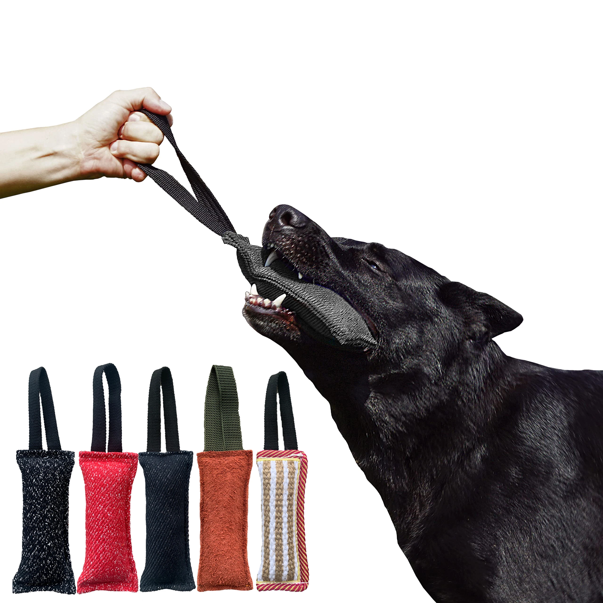 

Dog Tug Toy for Dog Training Agility Tug of War, French Linen Dog Bumper with One Handle, Dog Bite Pillow for Aggressive Chewers