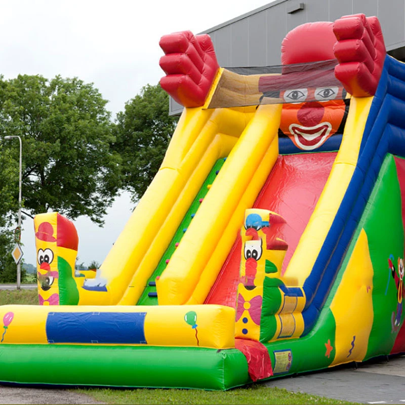 PVC Inflatable Bounce Slide High Quality Inflatable Land Slide Clown Pattern For Children Jumping Play Outdoor