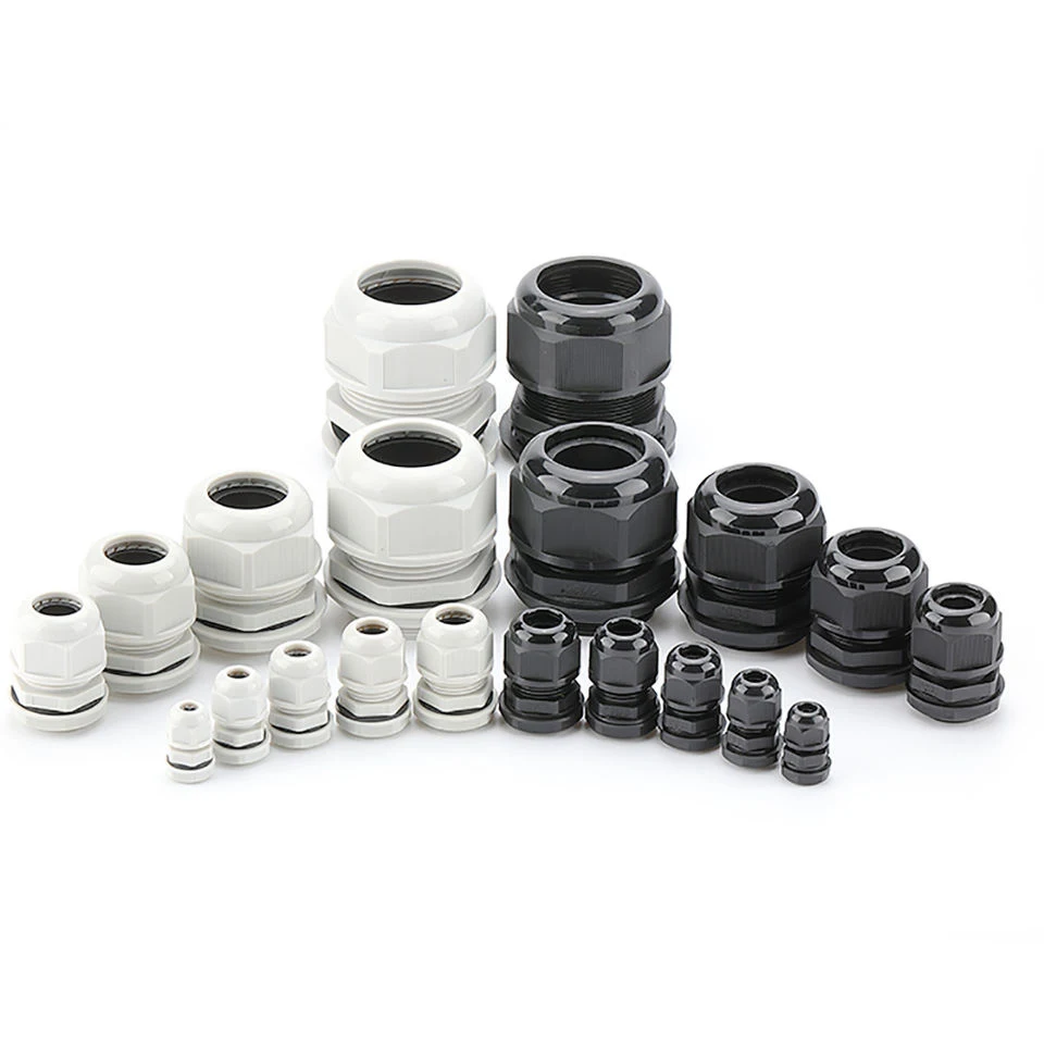 IP68 M12x1.5 for 3-6.5mm M16x1.5 M20x1.5 M22 Wire Cable CE White/Black Waterproof Nylon Plastic Cable Gland Connector