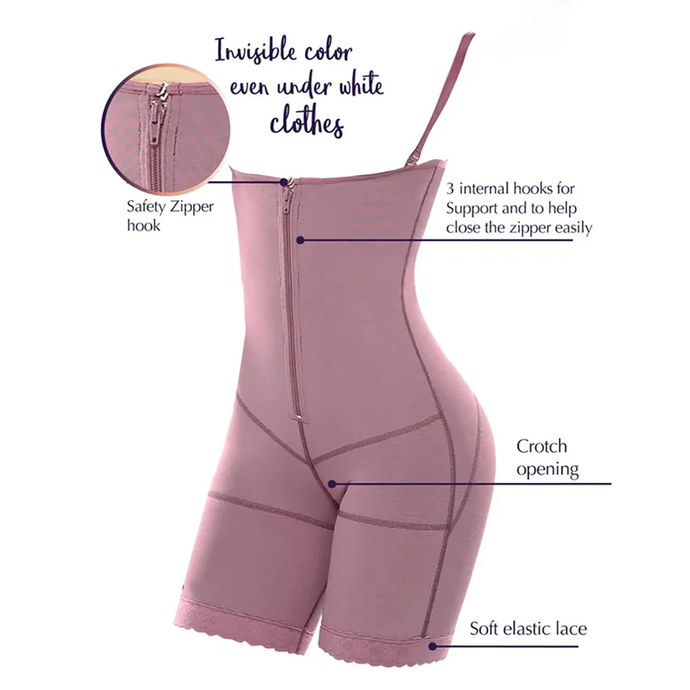 Faja Colombiana Full Body Shaper Abdominal Control Double Pressure Slimming Bodysuit Butt Lifter Flat Belly Shapewear