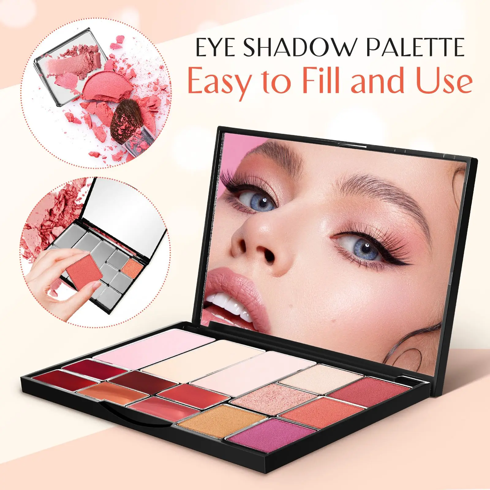 1 Set Empty Eyeshadow Case Magnetic Makeup Palette Empty Makeup Palette Eyeshadow Holder Blusher DIY Box eye shadow plate