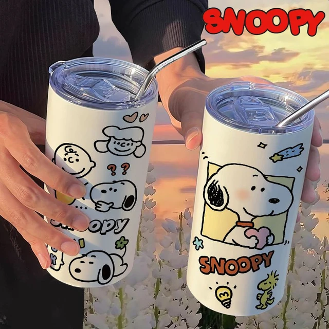 420ml Snoopy Straw Cup with Lid Change Coffee Cup Reusable Cups