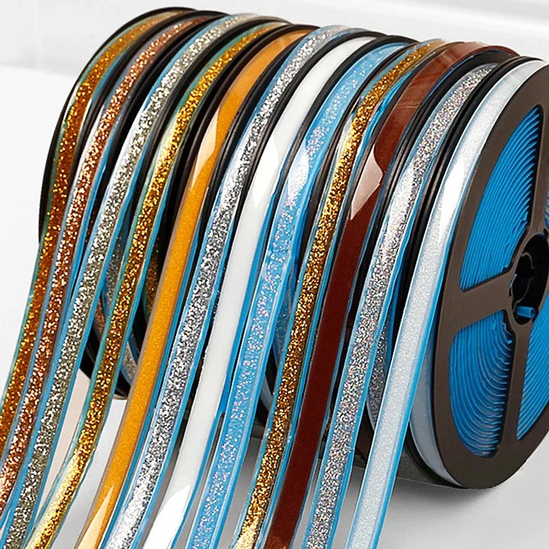 자기 접착제 세라믹 타일 갭 테이프 주방 욕실 방수 곰팡이 방지 스티커 아름다운 솔기 테이프 스파클 장식 스트립