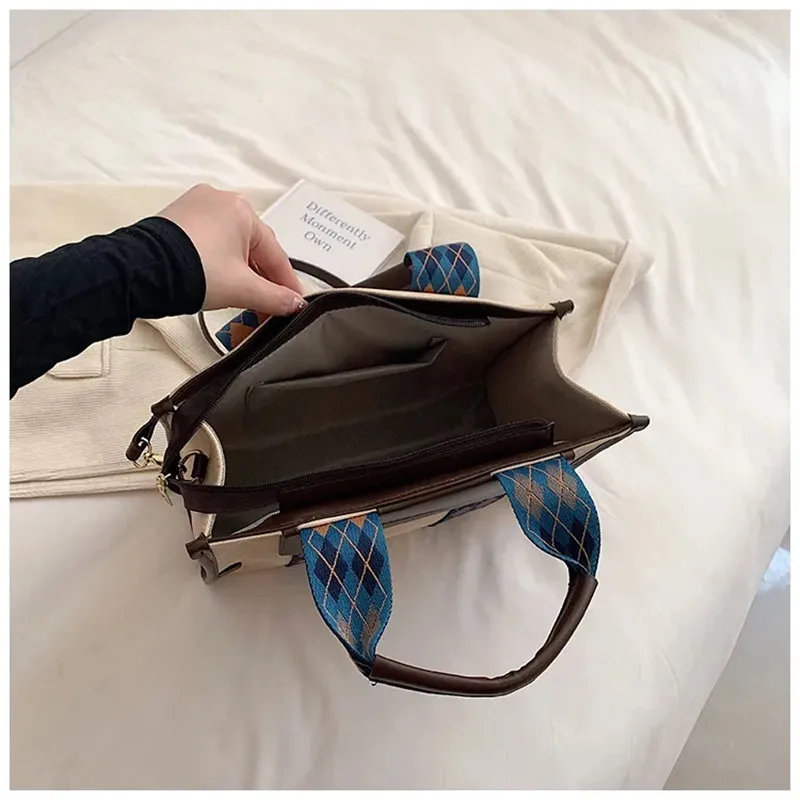 2023 New Brand Luxury Handbags Quality Canvas Shoulder Tote Bags For Women Crossbody Bag Large Capacity Casual Shoppers Purses