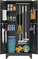 Storage Cabinet with Lockable Doors, Functional Garage Storage Cabinet, Tool Cabinet Garage Organization Cabinet with Hanging Ro 1