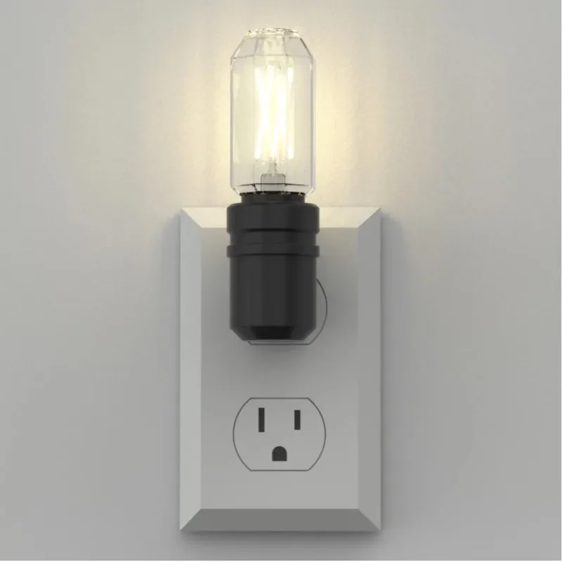 

BH&G 4.25" Matte Black Vintage LED Night Light, Soft White, Dusk to Dawn Auto ON & Off, Plug-in, 1PK