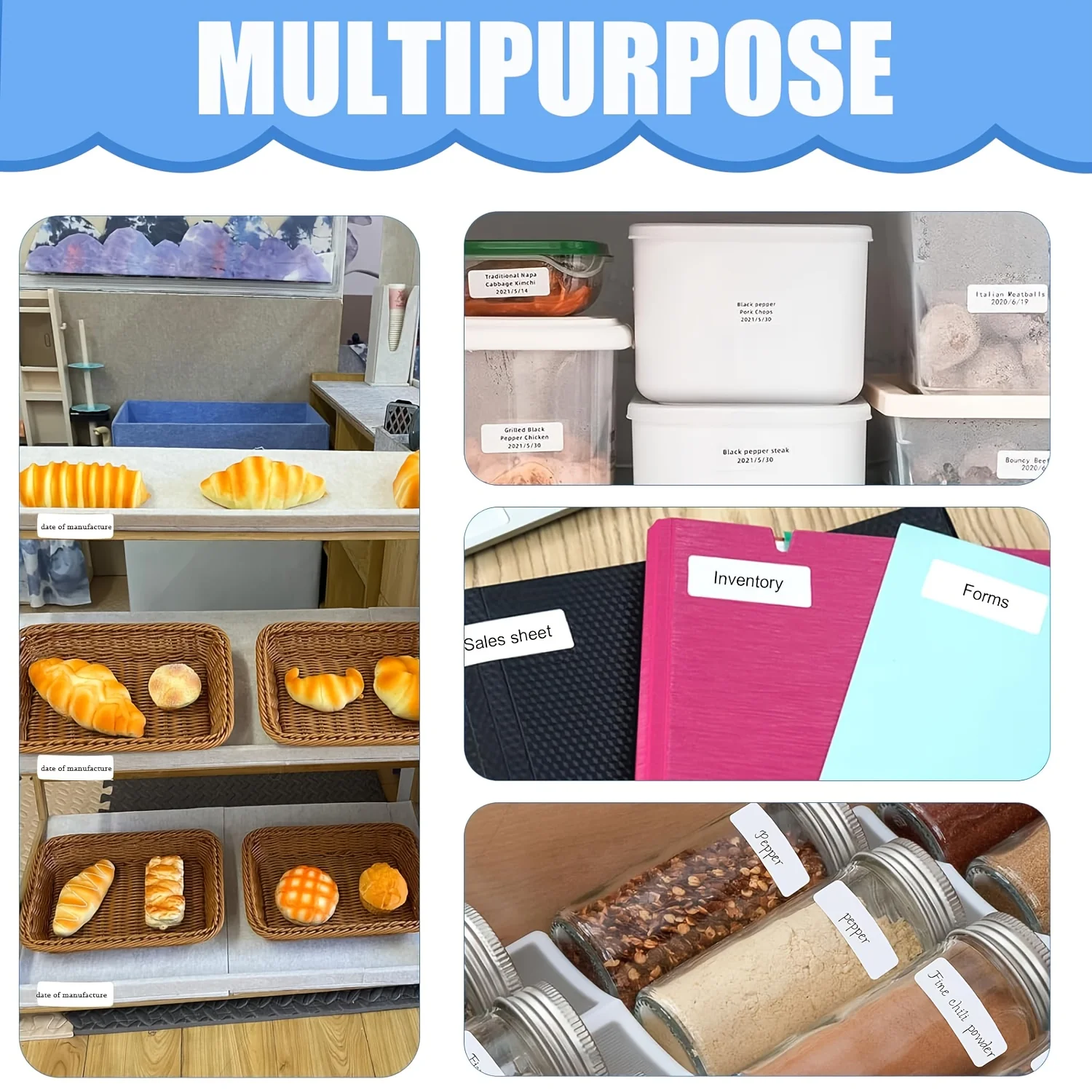 12x40mm 흰색 감열 라벨 3/6롤 160 라벨/롤 (P15 D30 D35 Q30 P11 P12 HP3 HP4 프린터용) 가정 사무실 학교용