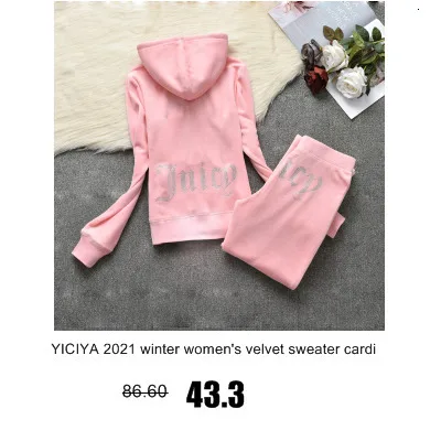 YICIYA Juicy Tracksuit Spring/Fall 2022 Women's Brand Velour Tracksuit Suit Women Velvet Zipper Sweatshirt And Pants Fat Sister