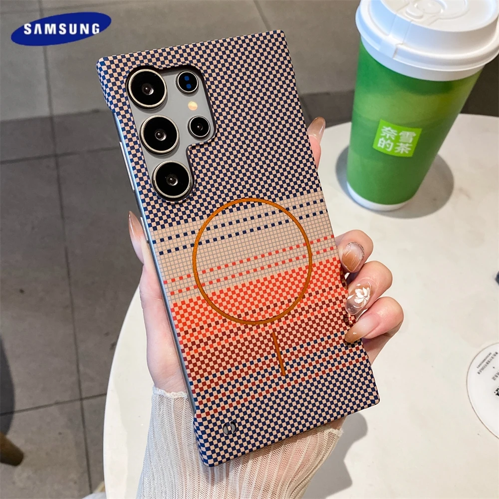 Ultra Slim Carbon Fiber Magnetic Case with Wireless Charging Compatibility