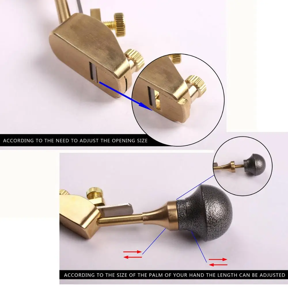 

yinfente One Brass Planes Violin Making tools Luthier Tool Steel Blade Adjustable Size Mini plane Violin tools