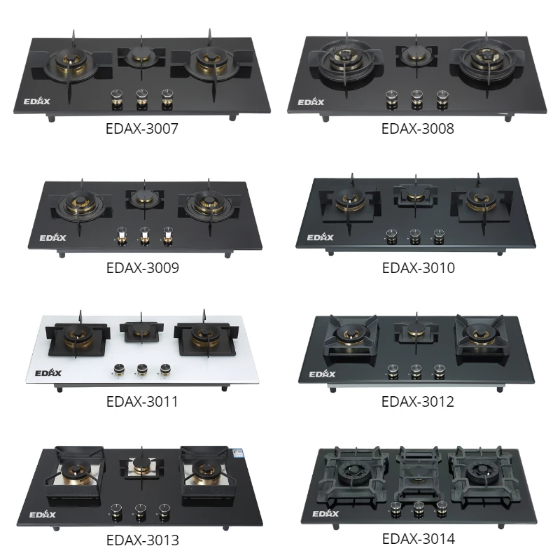 Hot sale fashion attractive design recessed stove combination gas hob 3 burners built in gas stove kitchen cooktops