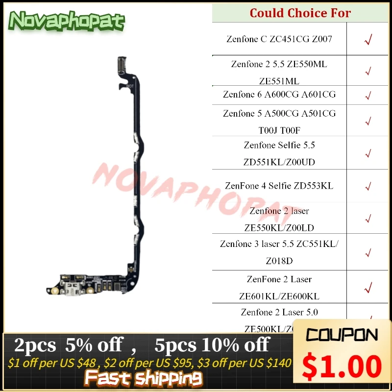 Per Asus Zenfone 2 Laser Ze500Kl Ze550Kl Ze600Kl Ze601Kl Ze550Ml Ze551Ml Dock Di Ricarica Usb Charger Porta Cavo Della Flessione Del Connettore