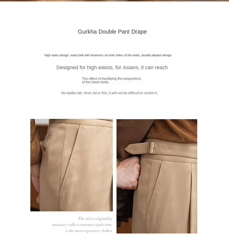 Herr. Deer Three Neue Herbst Italienische Retro Neapel Hohe Taille Gerade Hosen Modische Casual Hosen für Männer – Detail 3