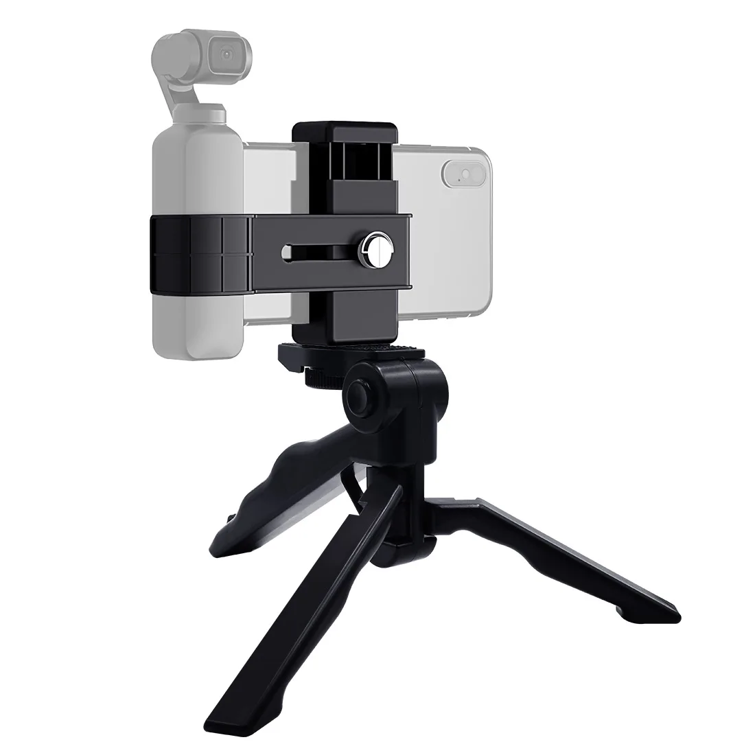 Smartphone Fixing Clamp 1/4 Inch Holder Mount Bracket + Grip Folding Tripod Mount Kits For Dji Osmo Pocket / Pocket 2