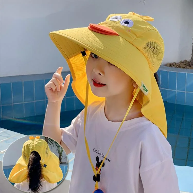 Children's hat summer sun protection fisherman's hat UV protection boy's big eaves girl's Baby Beach Sun Hat thin style