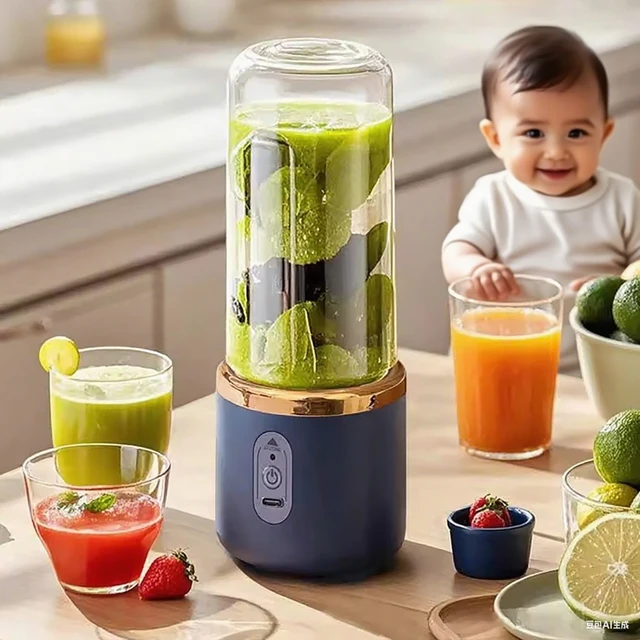 1pc Multifunctional juicer mixer with double cups-high-performance juice maker, suitable for milkshake and fresh juice. 1