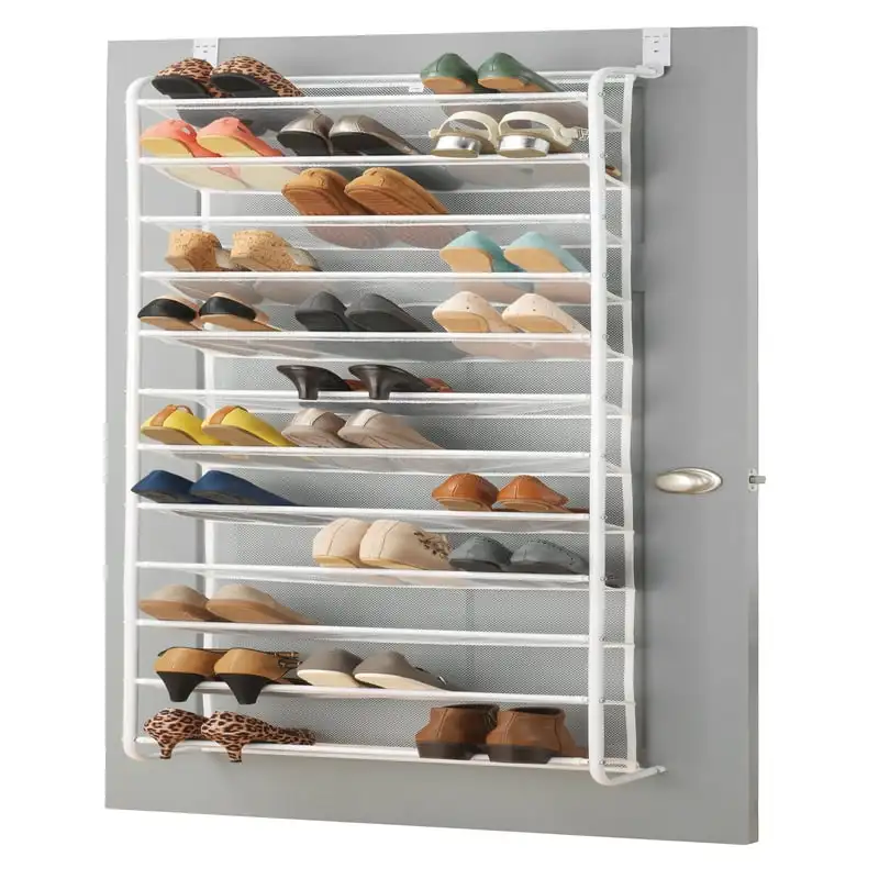 

Over the Door Mesh Shoe Rack - 36 Pair - Metal - White