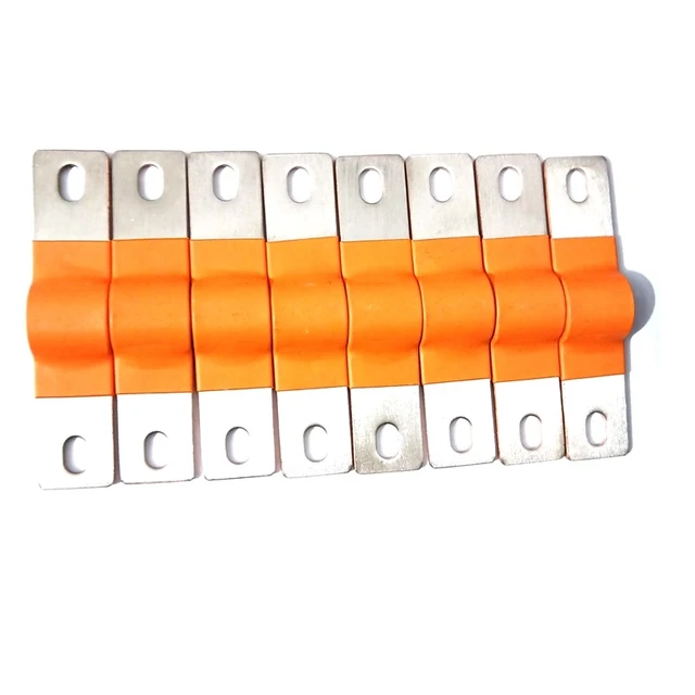 8pcs Flexible Busbar Connector Battery Bus Bar LiFepo4 Copper Busbars 74mm  Hole Distance M6 For Lithium