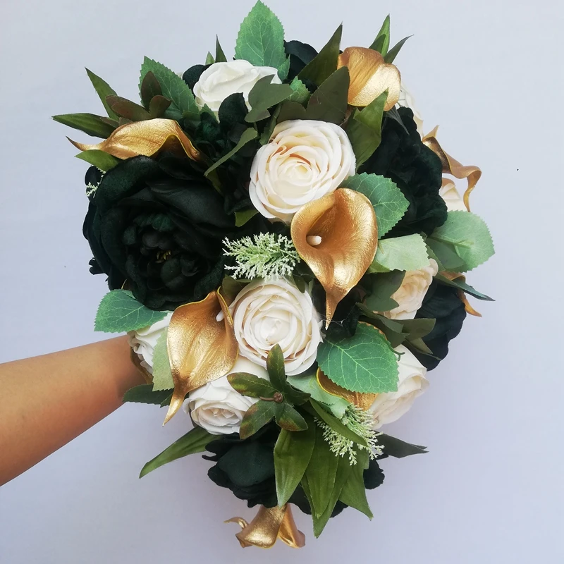 

ramo de boda de novia ramos Horseshoe Lily Rose Green Leaf Combination Hand held Flower