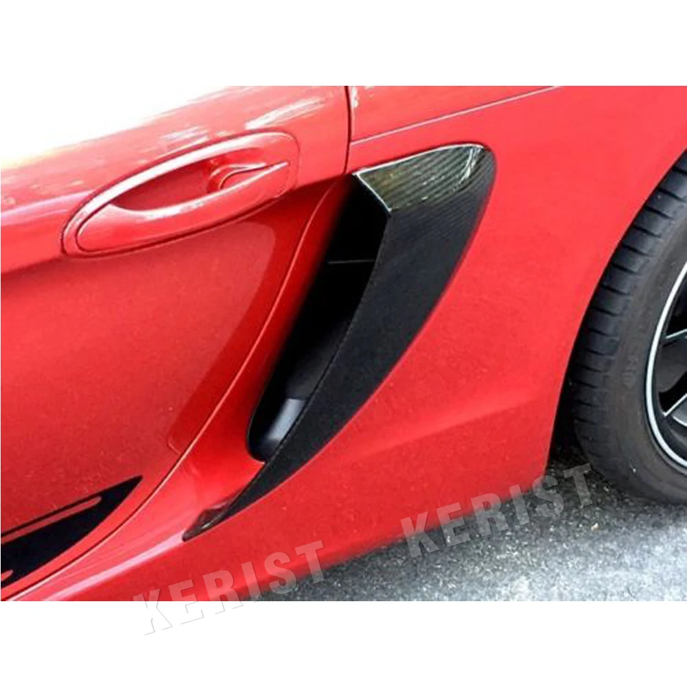 Real Carbon Fiber Side Vents Side Air Intakes Vents Fit For Porsche 718 Boxster Cayman-GT4 Style