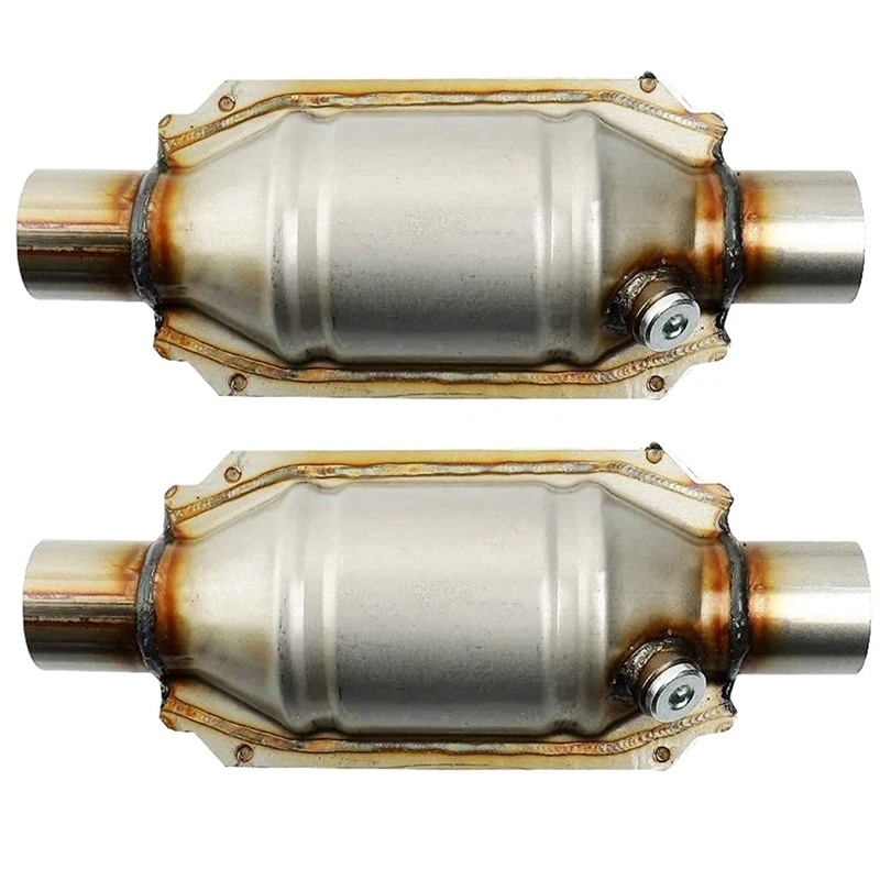 2X Inlet/Outlet Universal Catalytic Converter, With O2 Port & Heat